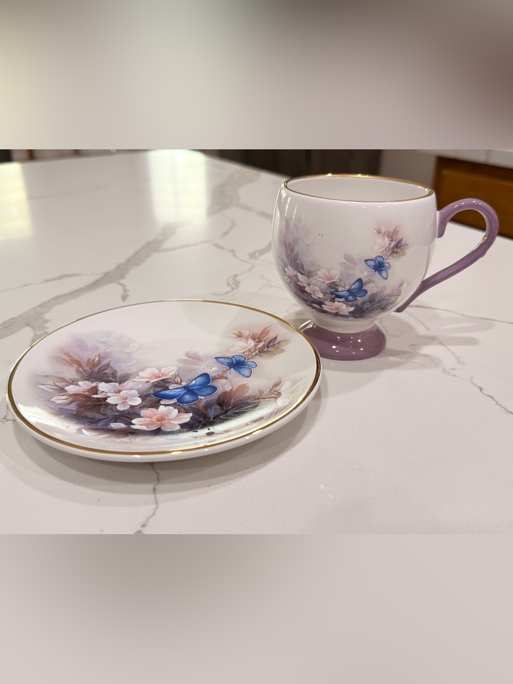 Teleflora Gift Lena Liu Blossoms and Butterflies Floral Teacup Set